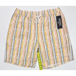Rhone R&R Trunk 7.5 Inseam Mens Medium Cross Stitch Stripe Swim Shorts Athletic